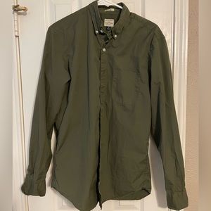 J. Crew stretch slim fit M button down men’s shirt in green